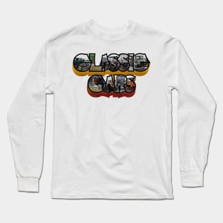 Classic Car Big Letter Long Sleeve T-Shirt